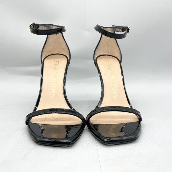 Stuart Weitzman Shoes - Stuart Weitzman Nudistcurve Black Patent Leather Strappy Stiletto Heel